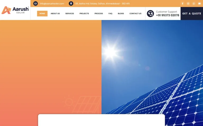 Aarush Solar website