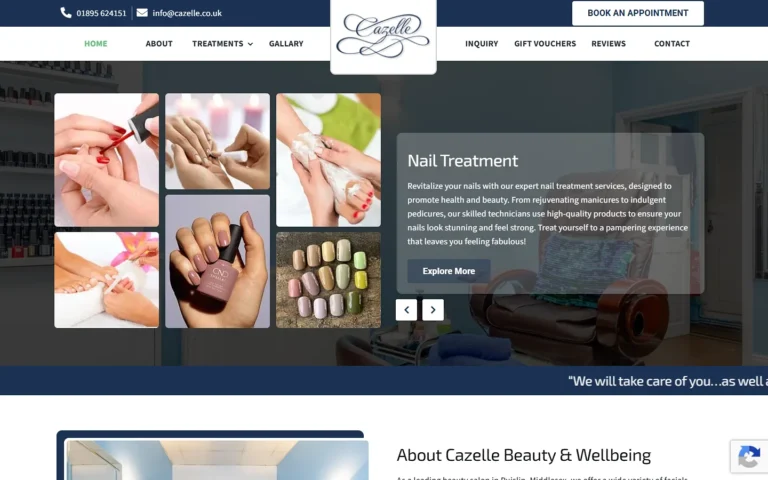 Cazelle Beauty & Wellbeing website