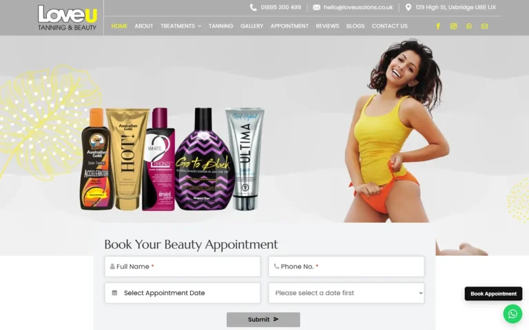 LoveU Salons website