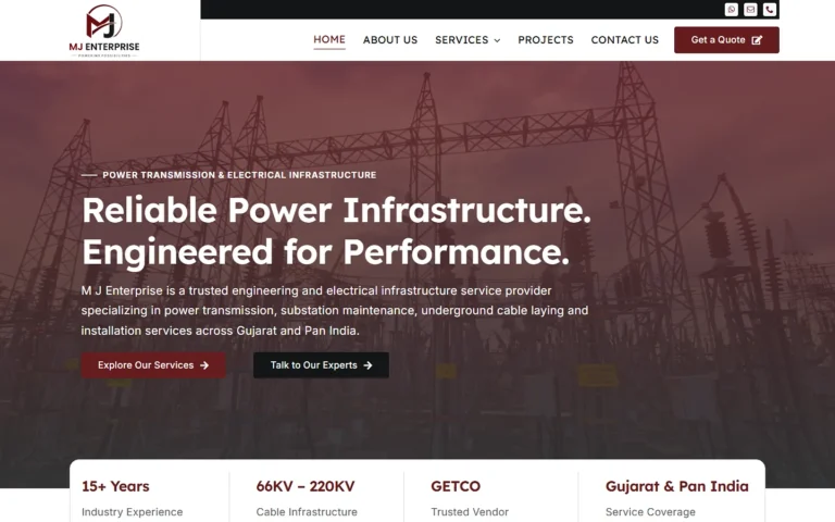 M J Enterprise website