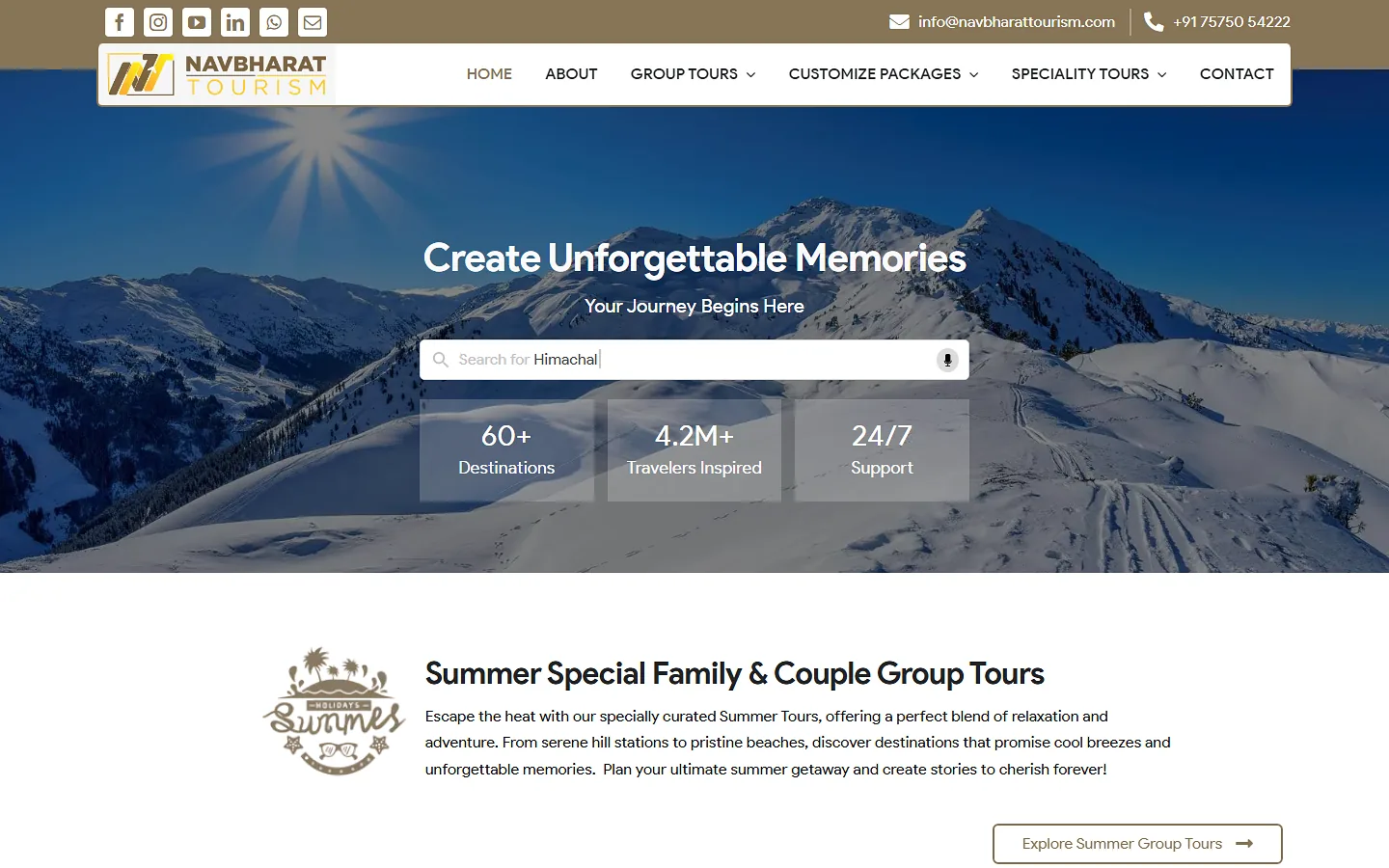 navbharattourism.com website