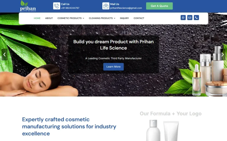 Prihan Life Science website