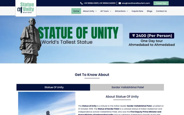 Statue of Unity Guide website