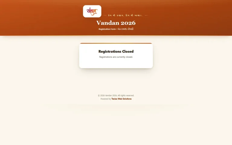 Vandan 2026 website